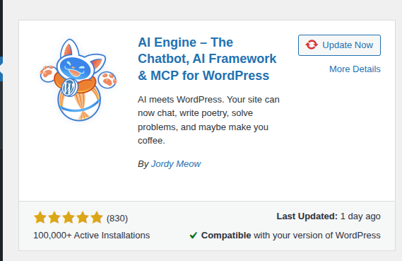 AI Engine plugin card